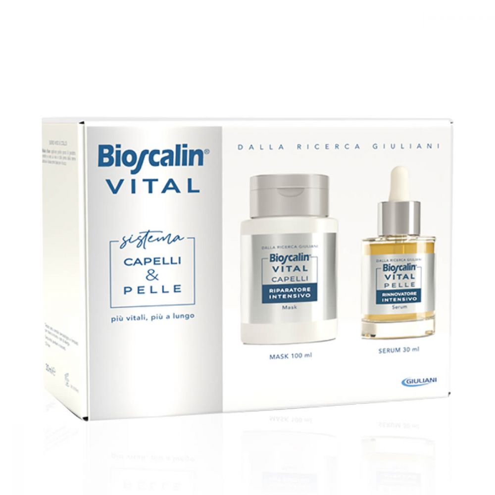 BIOSCALIN VITAL SISTEMA CAPELLI & PELLE MASCHERA CAPELLI + SIERO RIGENERANTE VISO 30 ML + MASCHERA 100 ML - Farmaunclick.it