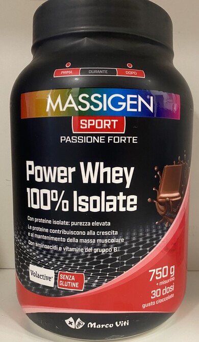 MASSIGEN SPORT POWER WHEY ISOLATE CIOCCOLATO 750 G - Farmaunclick.it