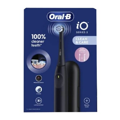 ORALB POWER SPAZZOLINO ELETTRICO IO2 SERIES NIGHT BLACK + TRAVEL CASE - Farmaunclick.it