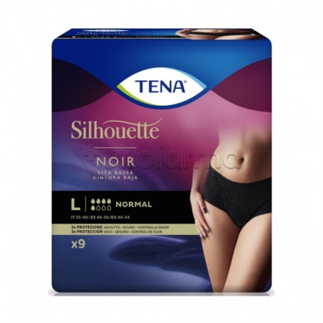 PANNOLONE A MUTANDINA ASSORBENTE TENA SILHOUETTE NOIR L VITA ALTA 8 PEZZI - Farmaunclick.it