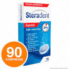 STERADENT TRIPLE ACTION PLUS 90 COMPRESSE PULENTI - Farmaunclick.it