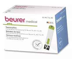 STRISCE MISURAZIONE GLICEMIA BEURER PER GLUCOMETRO GL48/GL49 IN FLACONE 50 PEZZI - Farmaunclick.it