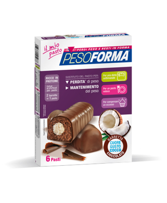 PESOFORMA BARRETTA CUORE COCCO 6 PASTI 12 X 31 G - Farmaunclick.it
