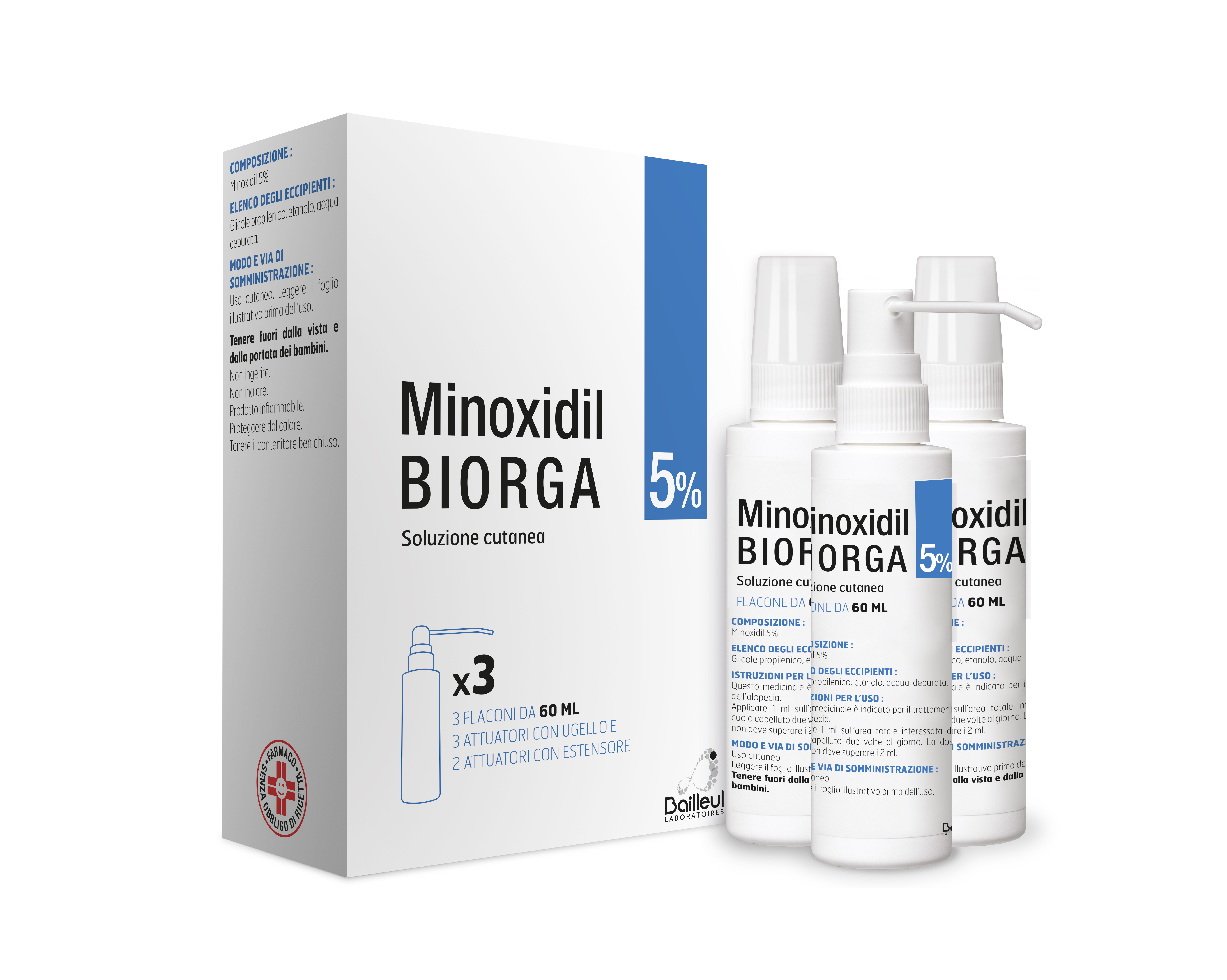 MINOXIDIL BIORGA*SOL CUT 3FL5% - Farmaunclick.it