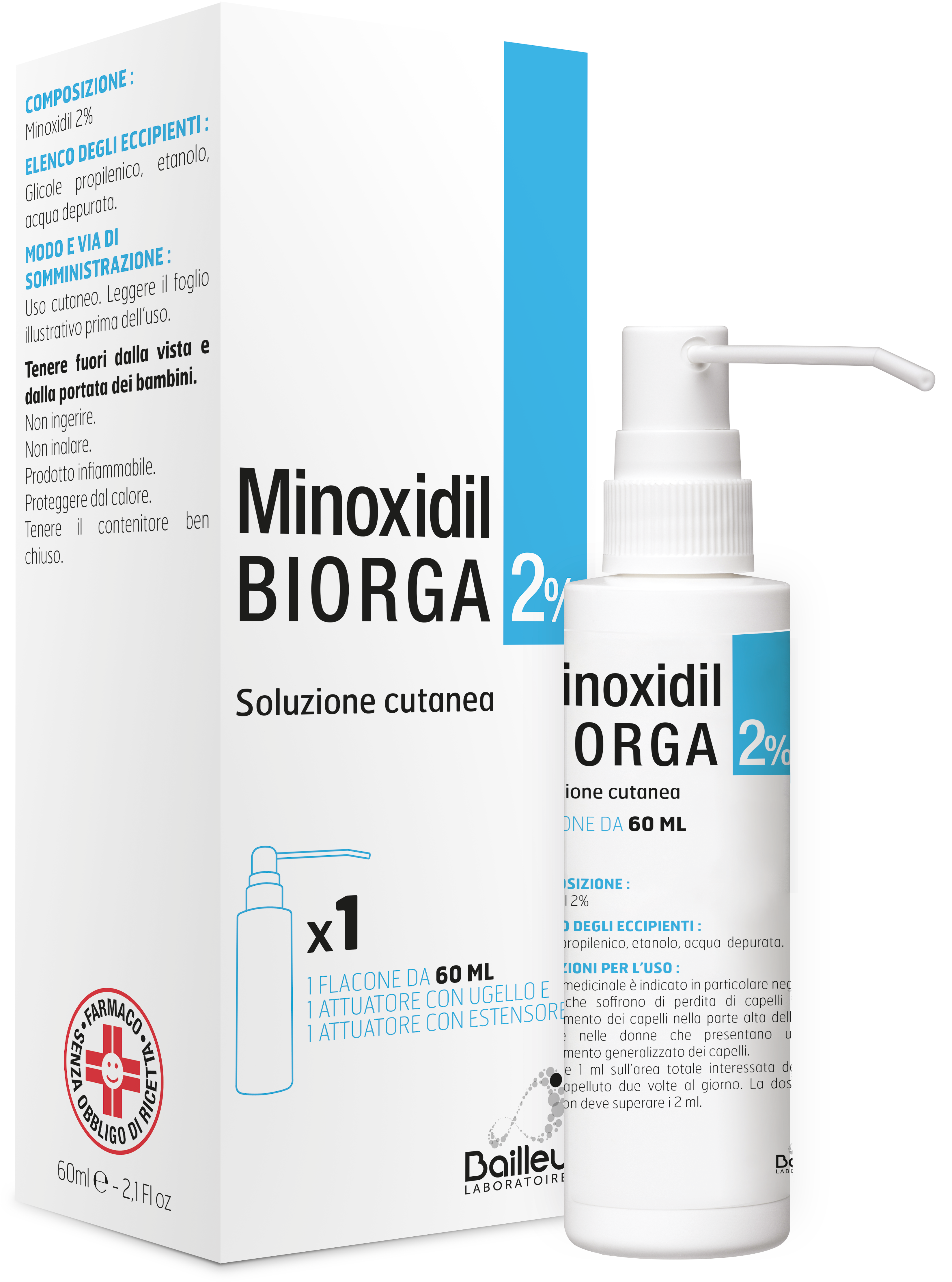 MINOXIDIL BIORGA*SOL CUT60ML2% - Farmaunclick.it