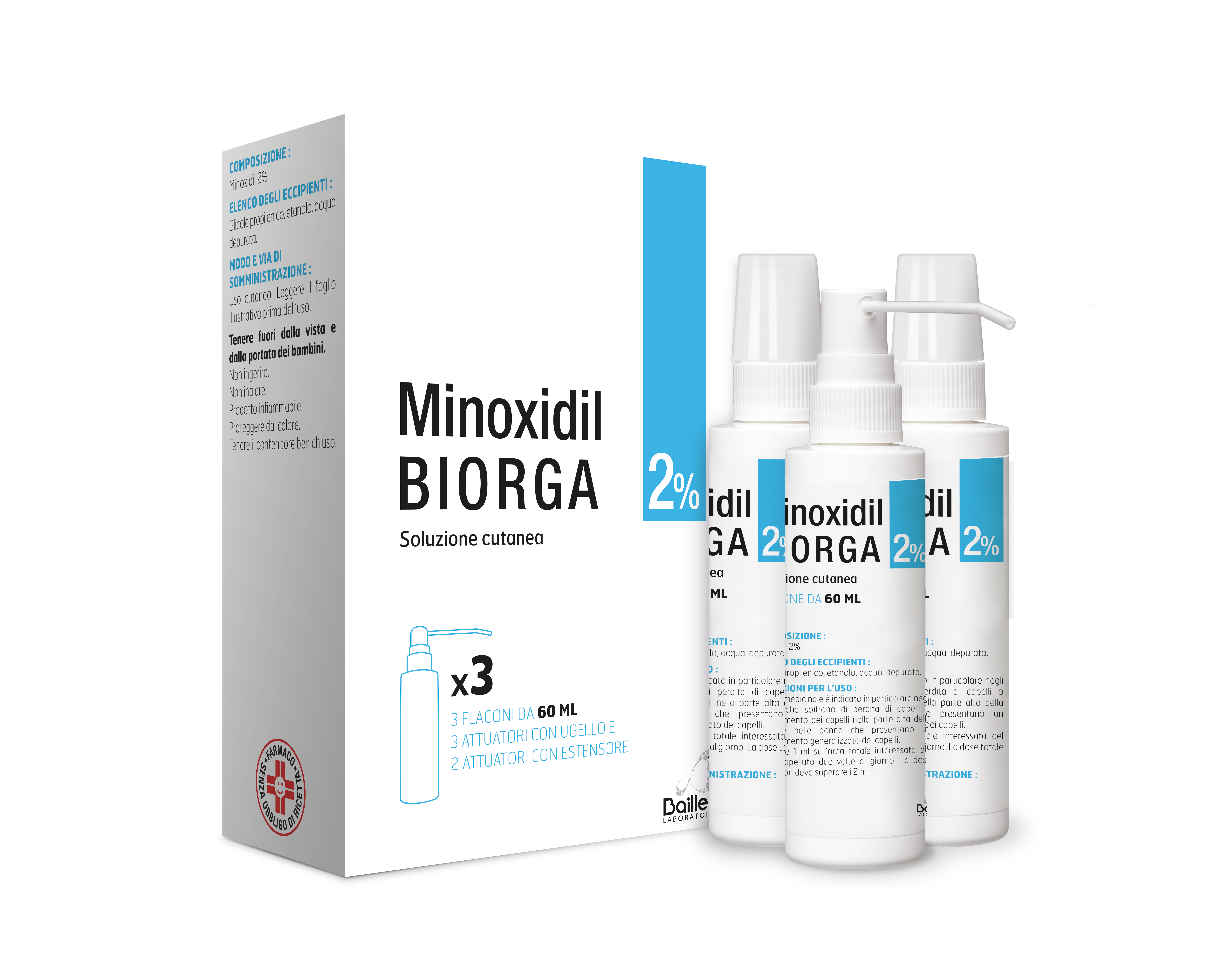 MINOXIDIL BIORGA*SOL CUT 3FL2% - Farmaunclick.it