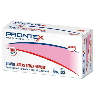 PRONTEX GUANTO IN LATTICE SENZA POLVERE MEDIO 100 PEZZI - Farmaunclick.it