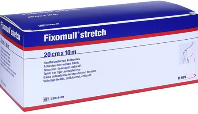 FASCIA AUTOADESIVA IPOALLERGENICA FISSAGGIO SU AMPIA SUPERFICIE FIXOMULL. SUPPORTO IN GARZA DI VISCOSA COLORE BIANCO MASSA IN POLICARBONATO SENZA RESINE E GOMME NATURALI. 20X1000CM - Farmaunclick.it