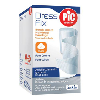 BENDA IN GARZA IDROFILA ORLATA PIC DRESSFIX 5X500CM FUSTELLA - Farmaunclick.it