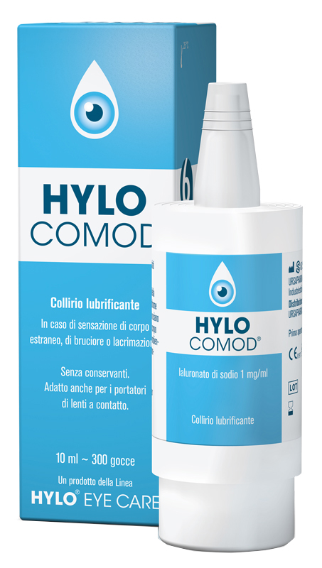 HYLO-COMOD GOCCE OCULARI IALURONATO DI SODIO 0,1%  FLACONCINO 10 ML - Farmaunclick.it