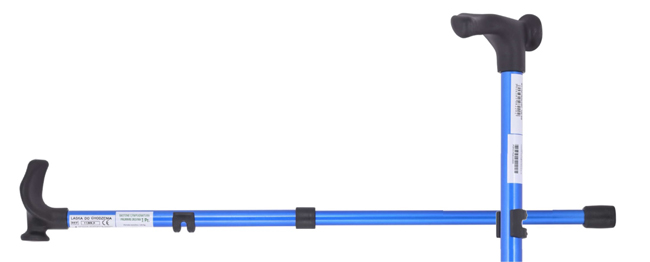 BASTONE CON IMPUGNATURA PALMARE DESTRA CANNA IN LEGA GRIGIO+IMPUGNATURA NERO - Farmaunclick.it