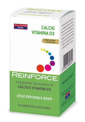 REINFORCE CALCIO + VITAMINA D3 30 COMPRESSE MASTICABILI - Farmaunclick.it