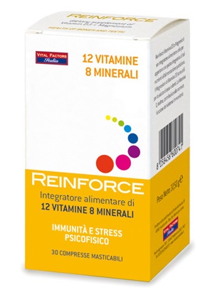 REINFORCE 12 VITAMINE + 8 MINERALI 30 COMPRESSE MASTICABILI - Farmaunclick.it