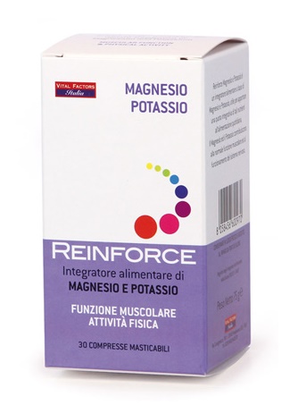REINFORCE MAGNESIO + POTASSIO 30 COMPRESSE MASTICABILI - Farmaunclick.it