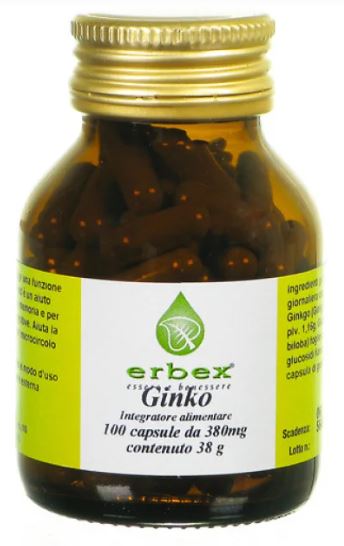 GINKGO BILOBA 100 CAPSULE 380 MG - Farmaunclick.it