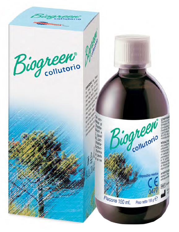 COLLUTORIO ORALE BIOGREEN COADIUVANTE AFFEZIONI INFIAMMATORIE MICOTICHE VIRALI FRAGILITA' CAPILLARI PLACCA 155 ML - Farmaunclick.it