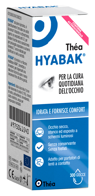 HYABAK PROTECTOR SOLUZIONE OFTALMICA SODIO IALURONATO 0,15% FLACONE 10ML - Farmaunclick.it