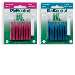 PLAKKONTROL SCOVOLINO MINI 0,6 MM 8 PEZZI + MANICO - Farmaunclick.it