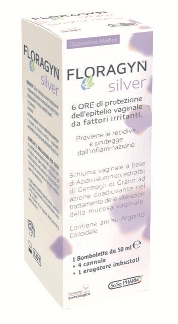 FLORAGYN SILVER SCHIUMA VAGINALE CON ARGENTO COLLOIDALE 50 ML - Farmaunclick.it