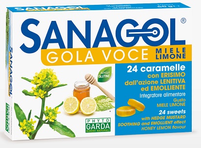 SANAGOL GOLA VOCE MIELE LIMONE 24 CARAMELLE - Farmaunclick.it