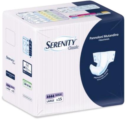 PANNOLONE PER INCONTINENZA A MUTANDINA SERENITY CLASSIC FORMATO MAXI TAGLIA LARGE 15 PEZZI - Farmaunclick.it