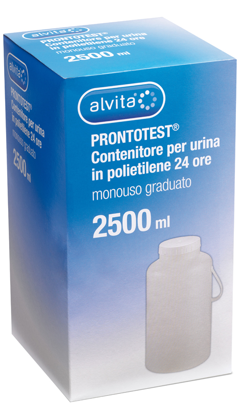 CONTENITORE PER URINA ALVITA PRONTOTEST IN POLIETILENE 24 ORE GRADUATO 2500ML - Farmaunclick.it