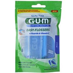 GUM EASY FLOSSERS FILO INTERDENTALE CON FORCELLA 30 PEZZI - Farmaunclick.it