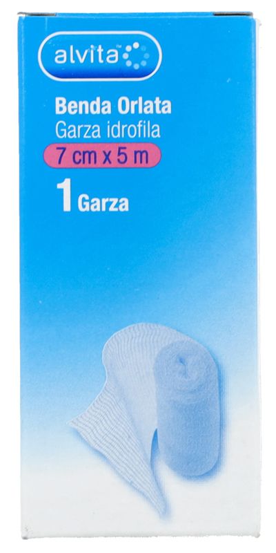 BENDA ORLATA GARZA IDROFILA ALVITA 7X500CM - Farmaunclick.it