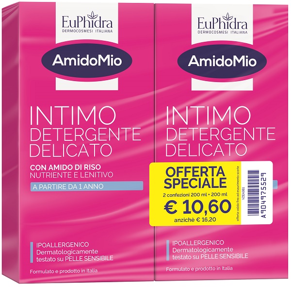 EUPHIDRA SCHIUMA INTIMA DETERGENTE 200 + 200 ML - Farmaunclick.it