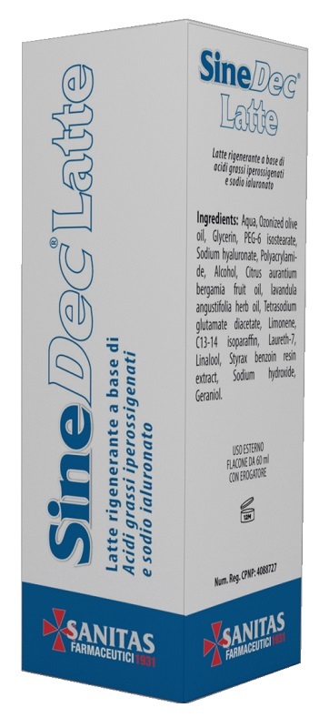 EMULSIONE PROFUMATA CONTENENTE OLIO OSSIGENATO PER PREVENZIONE E MEDICAZIONE DELLE ULCERE DA DECUBITO DI GRADO I SU PELLE INTEGRA SINEDEC LATTE 60ML - Farmaunclick.it