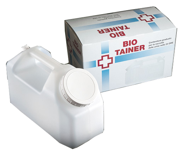 TANICA GRADUATA BIO TAINER PER RACCOLTA DI URINA NELLE 24 ORE 2500 ML CON TAPPINO DI PRELIEVO E MANICO 1 PEZZO - Farmaunclick.it