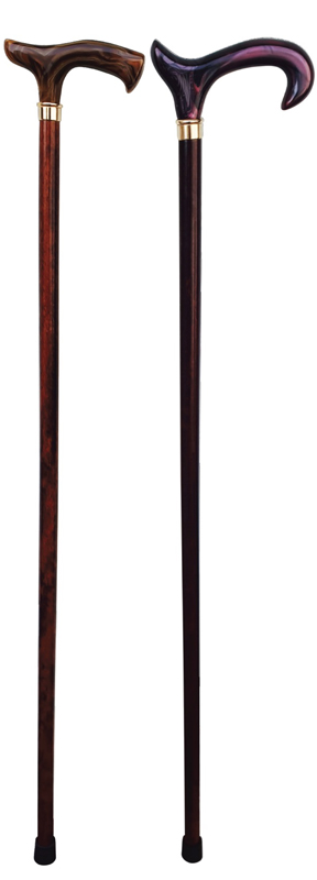 BASTONE LEGNO UOMO IMPUGNATURA FISIOLOGICA MARMORIZZATO LEGNO SCURO - Farmaunclick.it