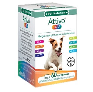 ATTIVO TABS ASTUCCIO DA 60 COMPRESSE ALTAMENTE APPETIBILI - Farmaunclick.it