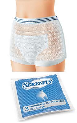 MUTANDINA ELASTICA RETTANGOLARE A RETE SERENITY M 3 PEZZI - Farmaunclick.it