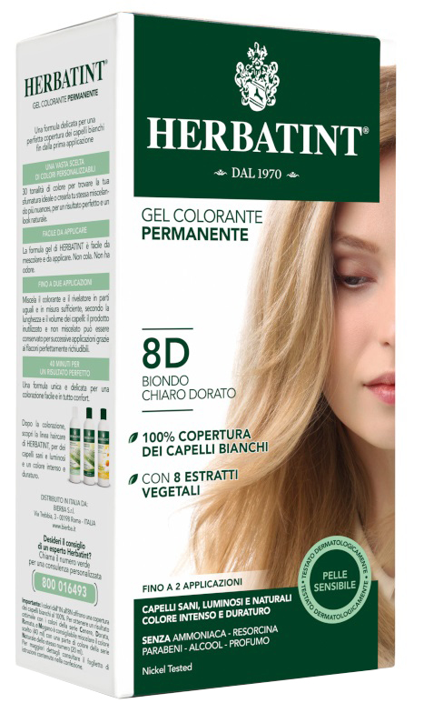 HERBATINT 8D BIONDO CHIARO DORATO 150 ML - Farmaunclick.it