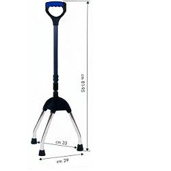 TRIPODE CANNA GRIGIO SCURO BASE ACCIAIO CROMATO IMPUGNATURA NERO/BORDEAUX - Farmaunclick.it