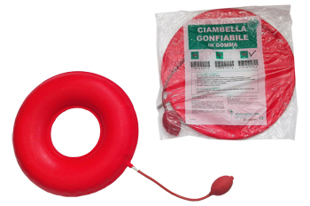 CIAMBELLA GONFIABILE PER INVALIDI IN GOMMA ROSSA TEAM DELUXE CON POMPA 45CM DIAMETRO - Farmaunclick.it