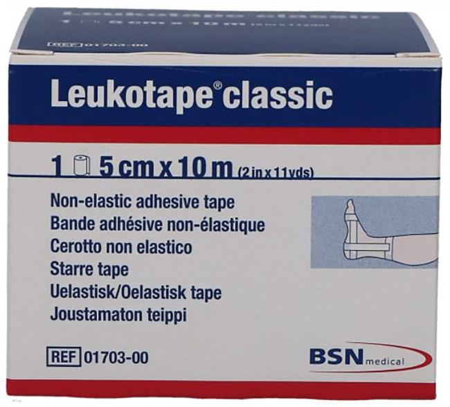 LEUKOTAPE BENDA ANELASTICA PER BENDAGGI FUNZIONALI 5X100 CM - Farmaunclick.it