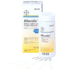 STRISCIA REATTIVA ALBUSTIX PER RICERCA DELLE PROTEINE NELLE URINE 50 PEZZI CODICE ARTICOLO 2872C - Farmaunclick.it