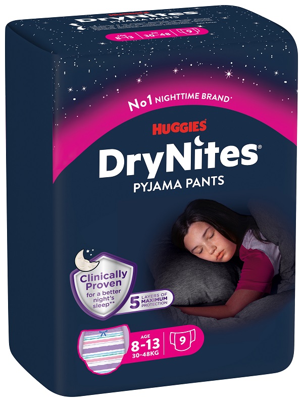 HUGGIES DRYNITES 8/15 ANNI GIRL L 27/57KG PACCO SINGOLO 9 PEZZI - Farmaunclick.it