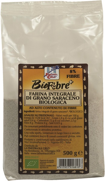 FSC BIOFIBRE+ FARINA INTEGRALE DI GRANO SARACENO BIO AD ALTO CONTENUTO DI FIBRA 500 G - Farmaunclick.it