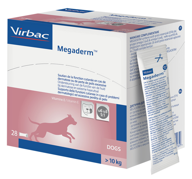 MEGADERM SUPPLEMENTO CANI SUPERIORI A 10 KG SCATOLA DA 28 SACCHETTI MONODOSE 4 ML - Farmaunclick.it