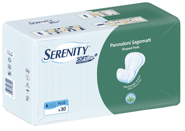 PANNOLONE PER INCONTINENZA SAGOMATO SERENITY SOFTDRY+ ALOE PLUS 30 PEZZI - Farmaunclick.it
