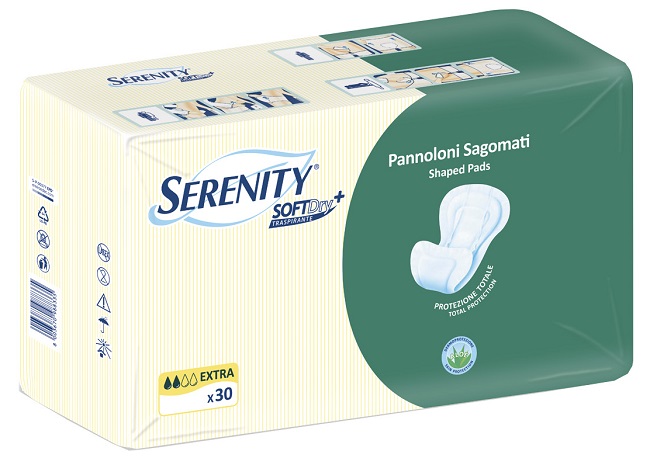 PANNOLONE PER INCONTINENZA SAGOMATO SERENITY SOFTDRY+ ALOE EXTRA 30 PEZZI - Farmaunclick.it