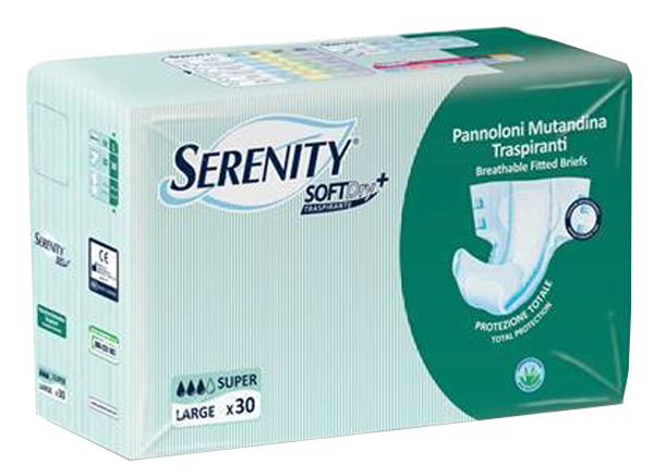 PANNOLONE PER INCONTINENZA A MUTANDINA SERENITY SOFTDRY+ ALOE SUPER LARGE 30 PEZZI - Farmaunclick.it
