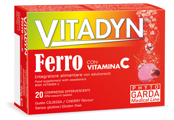 VITADYN FERRO + VITAMINA C 20 COMPRESSE EFFERVESCENTI - Farmaunclick.it