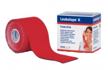 BENDA ADESIVA LEUKOTAPE K PER TAPING FISIOTERAPICO LARGHEZZA 5 CM LUNGHEZZA 5 M COLORE ROSSO IN ROTOLO - Farmaunclick.it