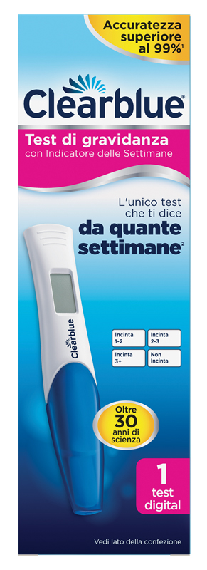 TEST DI GRAVIDANZA CLEARBLUE CON INDICATORE DELLE SETTIMANE 1 PEZZO - Farmaunclick.it