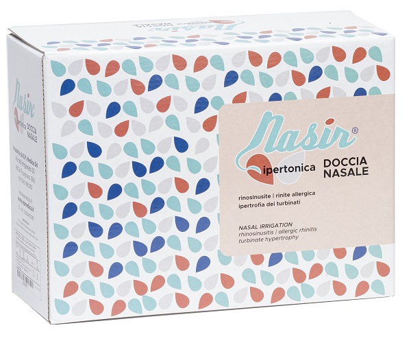 NASIR DOCCIA NASALE CON SOLUZIONE FISIOLOGICA IPERTONICA 8 SACCHE 250 ML + 1 BLISTER - Farmaunclick.it