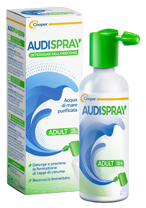 AUDISPRAY ADULT SOLUZIONE DI ACQUA DI MARE IPERTONICA SPRAY SENZA GAS DETERSIONE ORECCHIO 50 ML - Farmaunclick.it